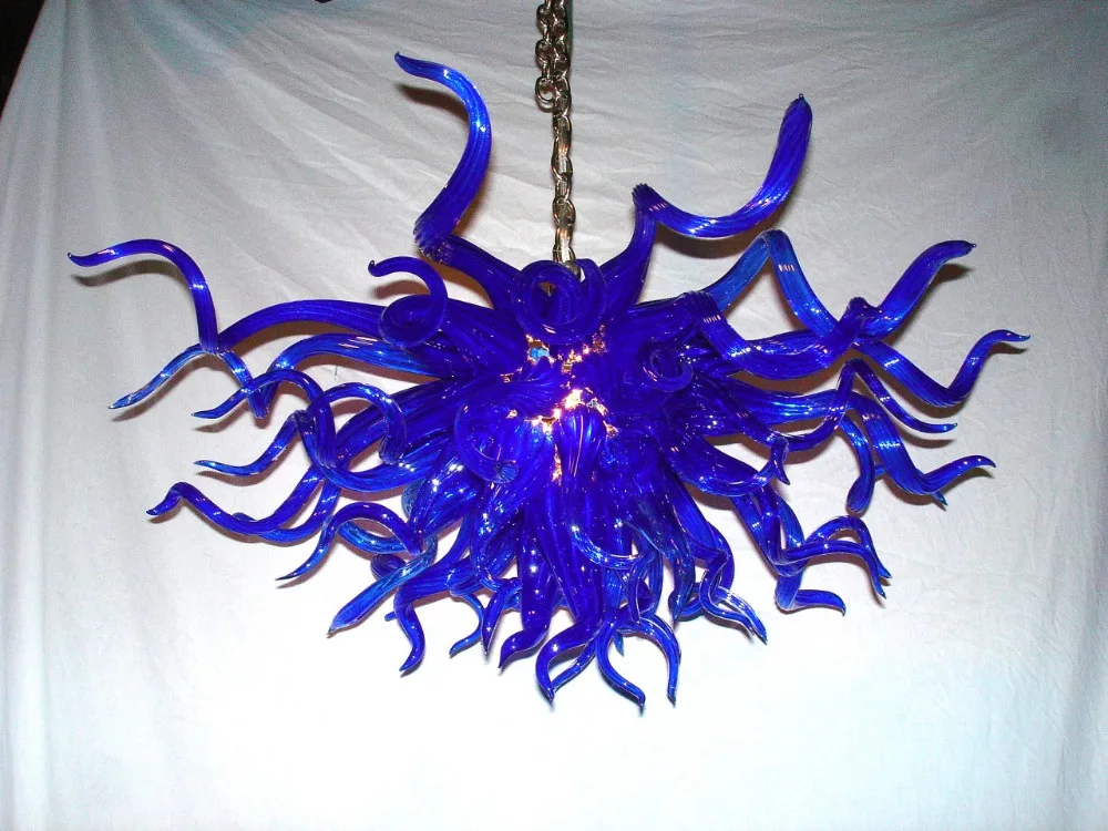 

Free Shipping AC Led Contemporary Dining Room Blue Glass Indian Hanging Lamps