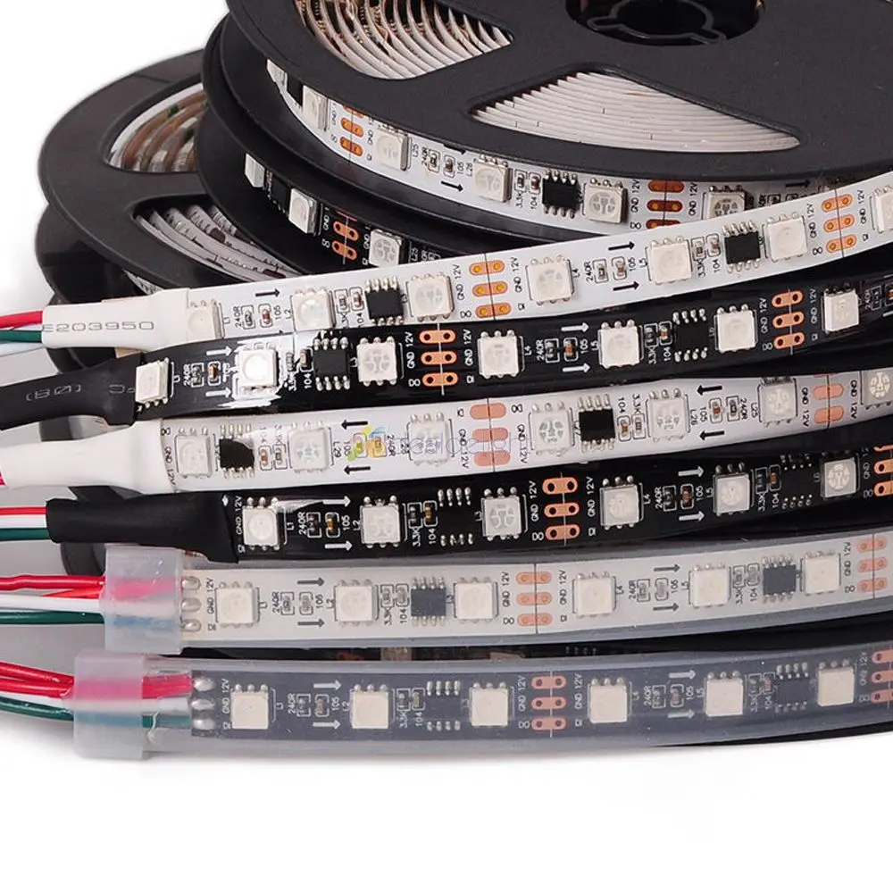 WS2811 Светодиодные пиксели 5050 SMD RGB полоса Адресуемая 30/48/60 светодиодов/м внешняя 1 ic