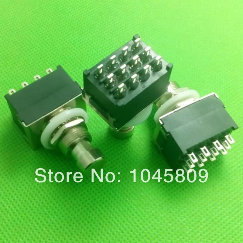 Interruptor de Metal Lote 4pdt Guitarra Efeitos Pedal Caixa Stomp pé True Bypass Preto 10 Pçs – 12-pin