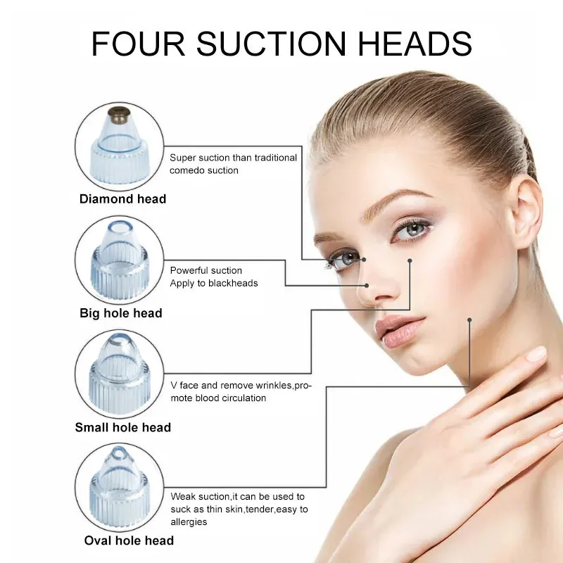 Blackhead Remover Skin Care Pore Vacuum Acne Pimple Removal Suction Tool Facial Diamond Dermabrasion Machine Face Clean |