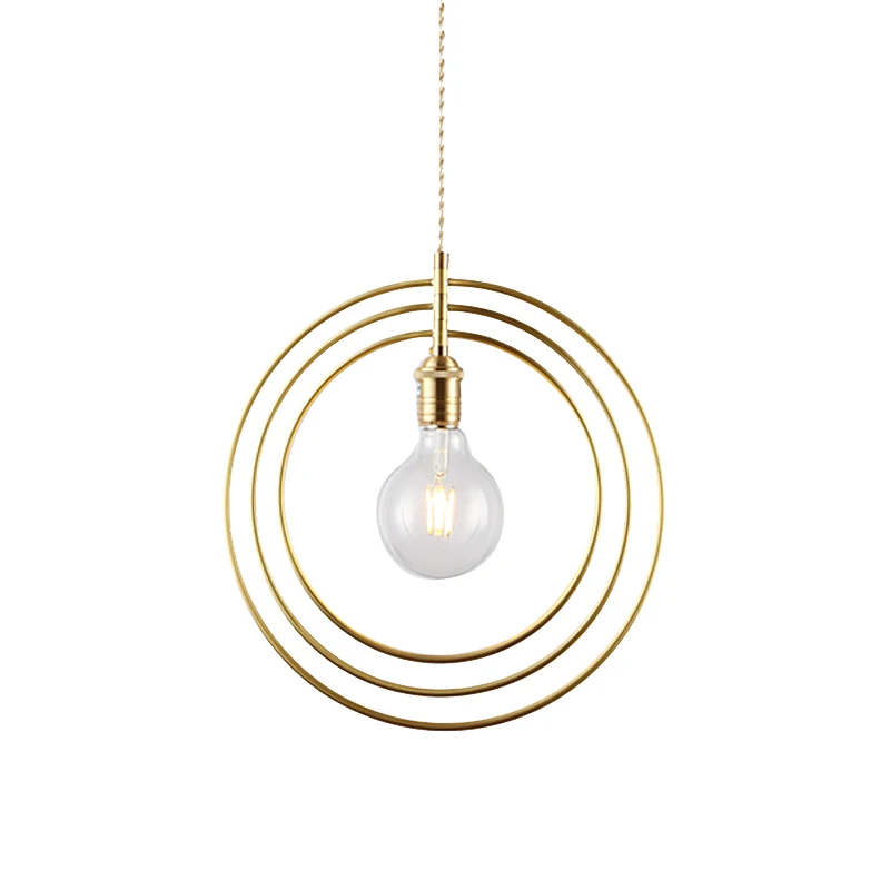 Скандинавские металлические круглые кольца подвесной светильник