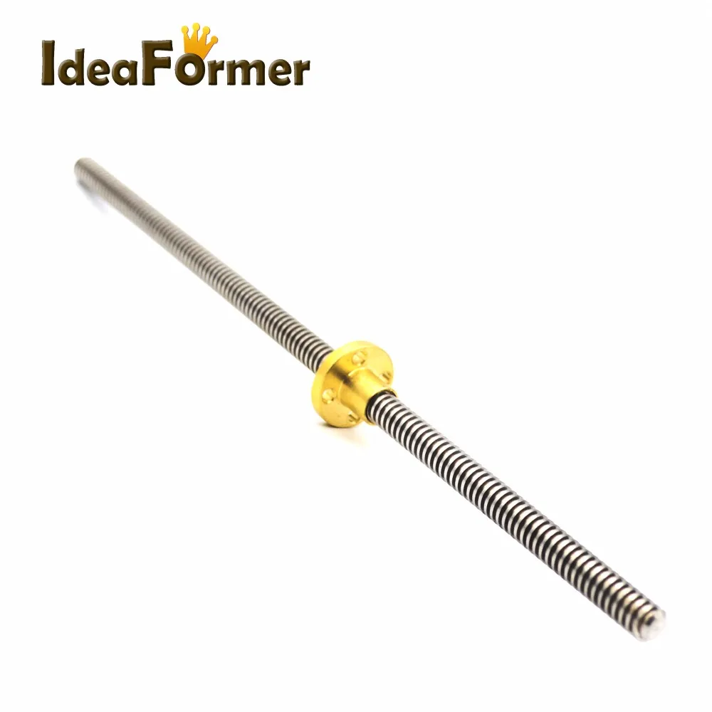 Запчасти для 3D принтера трапециевидный винт шпинделя с латунной медной гайкой T8 *