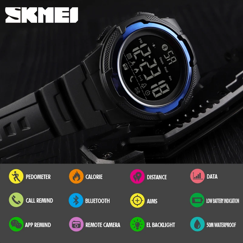 SKMEI мужские многофункциональные умные часы с Bluetooth напоминающие о звонках