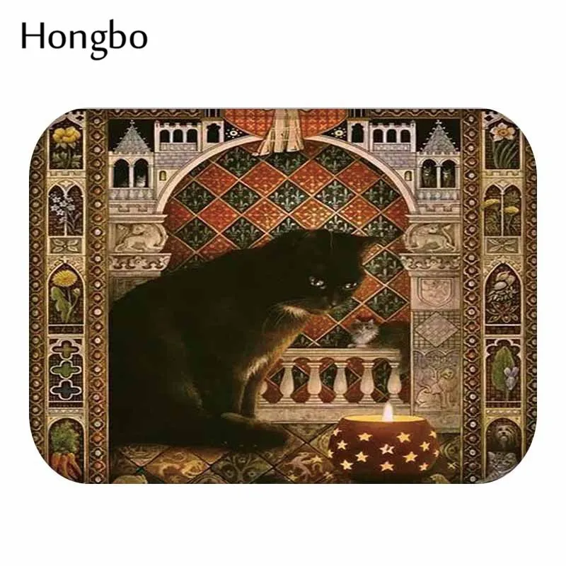 Hongbo Cat открытый вход Крытый ковер коврики коврик фланелевый Противоскользящий Ванная комната Кухня коврики 40x60 см
