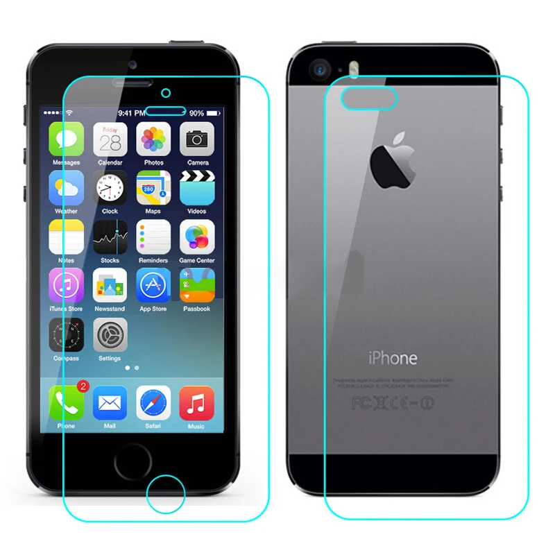 2pcs/lot front+back Tempered Glass For iPhone X Xs Max Xr Screen Protector Film On the 5 5S 6 6s S 7 8 plus | Мобильные телефоны и