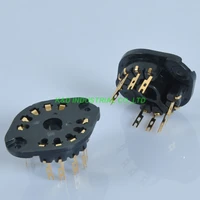 2pcs gold plate 10 pin tube socket el156 el12 eyy13 ef14 az12 ez150 az11 for tube amplifier