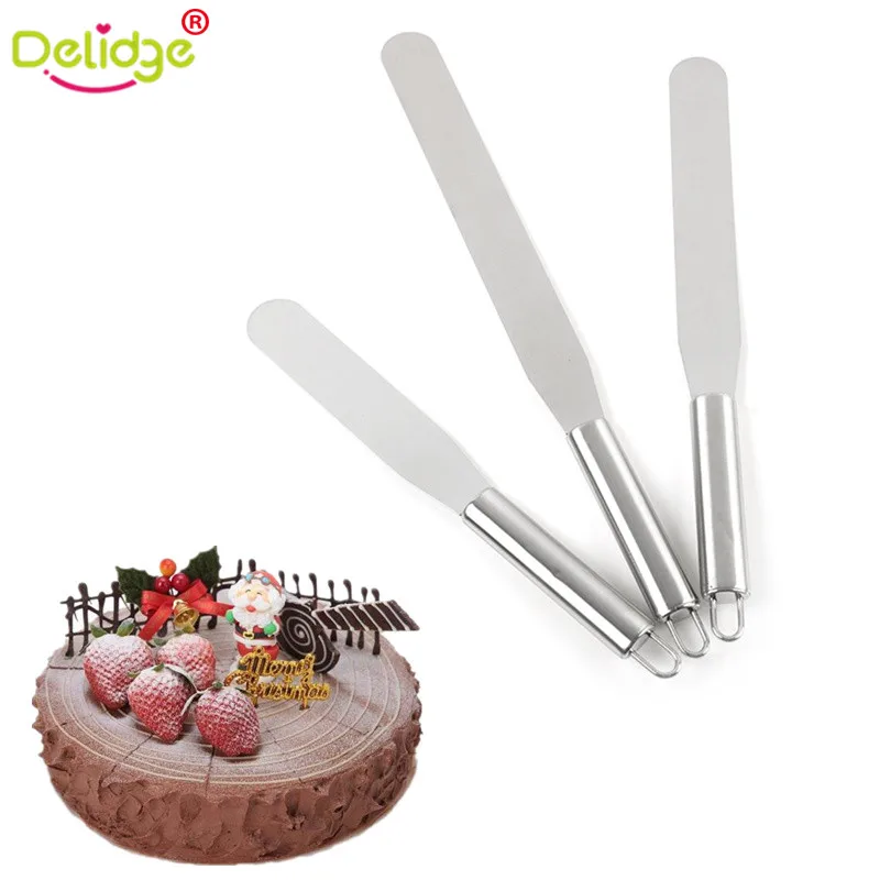 Delidge 1 шт. 6/8/10 дюйма прямые изогнутые шпатели для выпечки нержавеющая сталь нож
