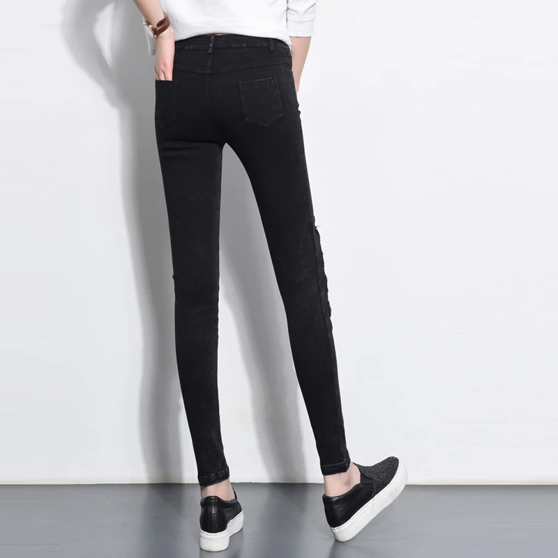 2018 весенние эластичные брюки с блестками алмазные женские зауженные длинные