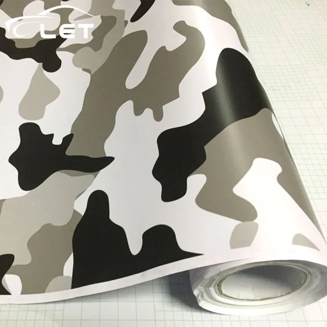 Виниловая пленка для автомобиля Arctic Camo черная белая серая камуфляжная наклейка