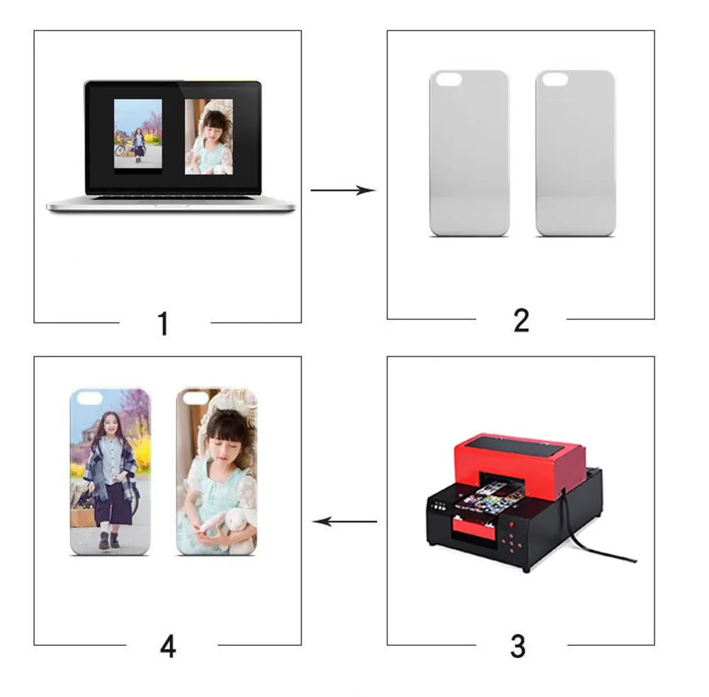 А4 небольшой размер УФ планшетный принтер стекло чехол для телефона печатная