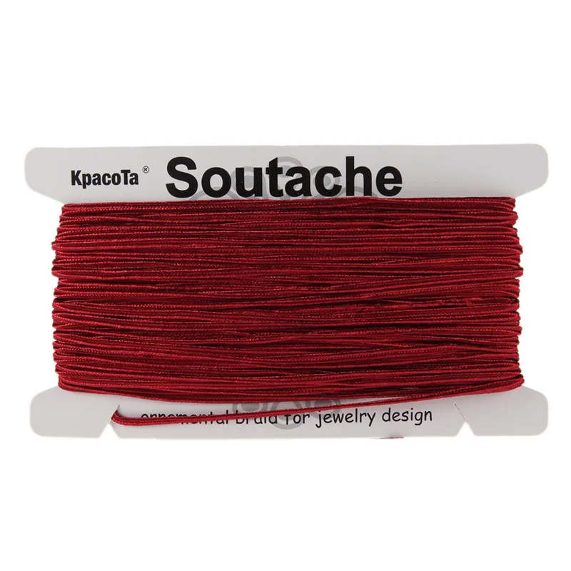 wine red KPacTa несколько цветов 34 ярда(31 м) Китайский Soutach цвета нейлоновая веревка Змеиный живот шнур DIY Изготовление ювелирных изделий Плетеный материал - Цвет: wine red