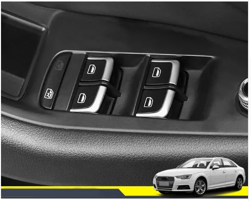 7 шт. хромированные кнопки для подъема стекла автомобиля Audi A3 8V 2014 2015 2016|chrome window|2016