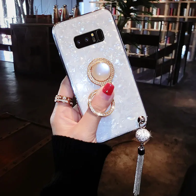Lexury ювелирное палец кольцо горный хрусталь чехол для телефона samsung S9 плюс Kickstand с