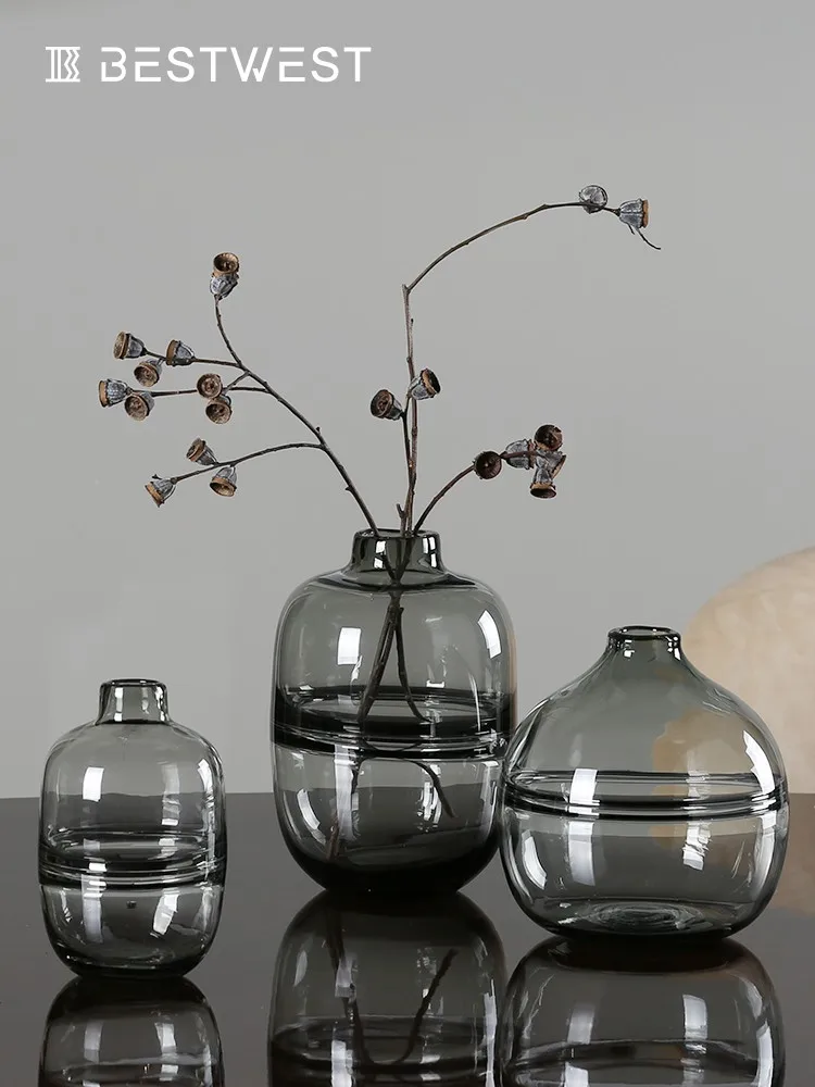 Современная простая прозрачная стеклянная ваза для гостиной маленькая свежая