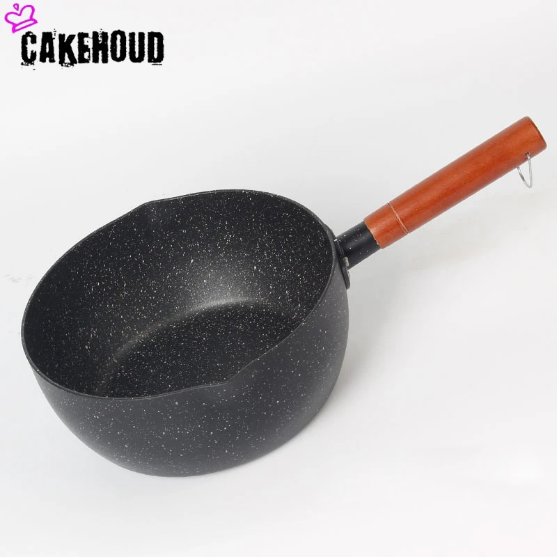 Белый CAKEHOUD японский стиль Maifan Камень антипригарный суп плита с крышкой Электромагнитная совместимость детское питание Дополнение горшок - Цвет: Белый