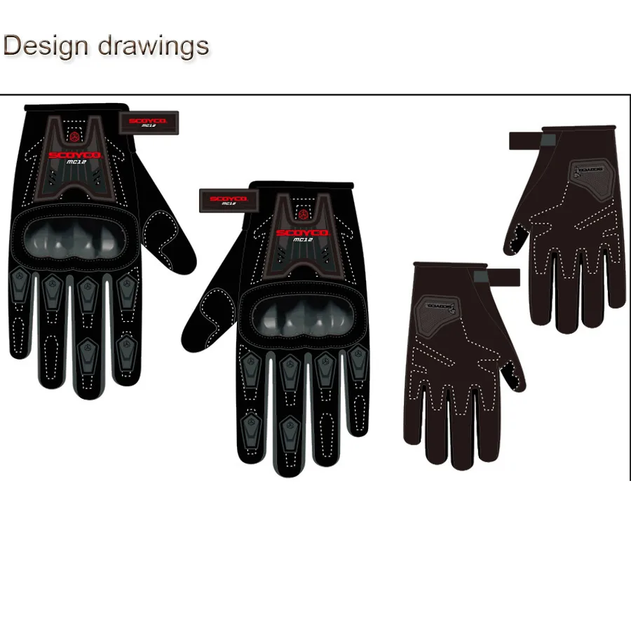 Перчатки мотоциклетные SCOYCO 21 защитные полные пальцы для езды на грязевых мотоциклах, гонках, катании на велосипеде Guantes Ventilated MX Glove Motocross on.