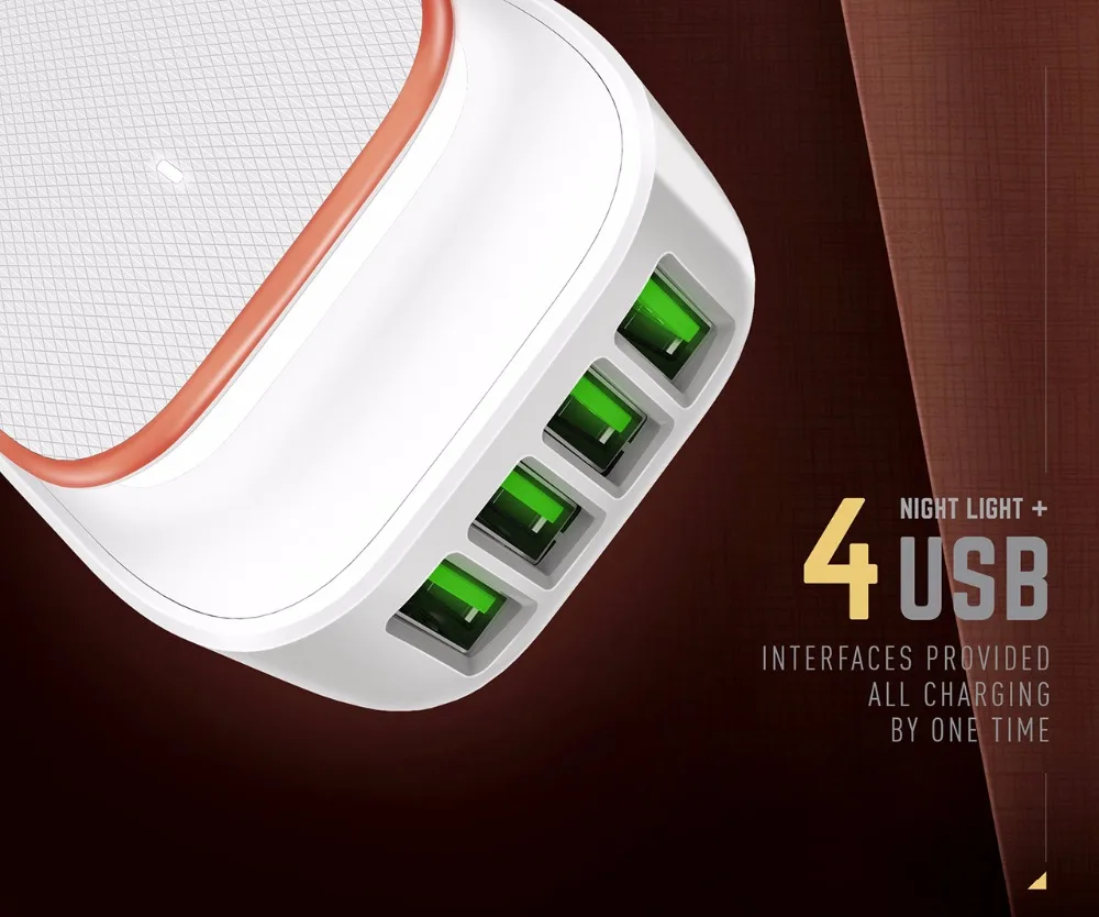 LDNIO A4405 телефон светодиодный зарядное устройство 4 порта USB настенная Зарядка 5 в 4.4A выход EU/US/UK Разъем для Xiaomi HUAWEI iPad