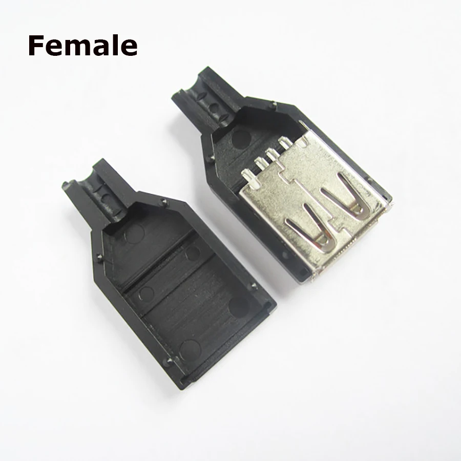 4 контактный разъем USB 2 0 типа B Мама + папа A с черной пластиковой крышкой 20