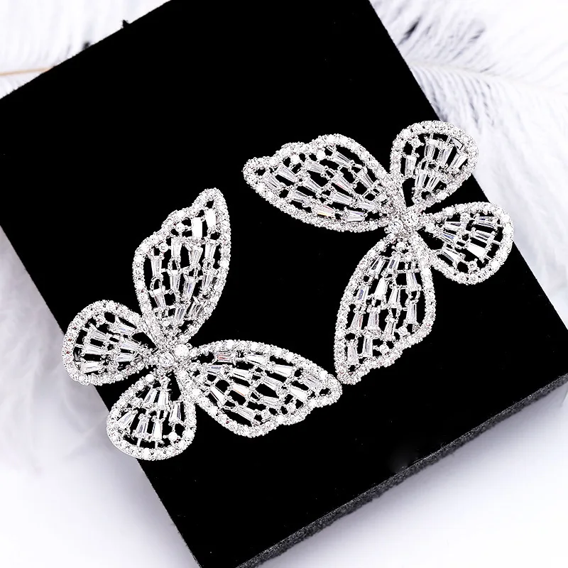Earring Женский Открытый браслет, милый кубический циркон, манжета, браслеты, элегантный CZ бабочка, OL, жемчужный браслет для женщин, бижутерия, подарок - Окраска металла: Earring