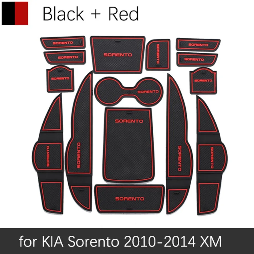Sorento 10-14 Red Противогрязный коврик для KIA Sorento XM 2010 2011 2012 2013 Kia Sorento R дверной паз ворота слот подставка Противоскользящий коврик - Название цвета: Sorento 10-14 Red