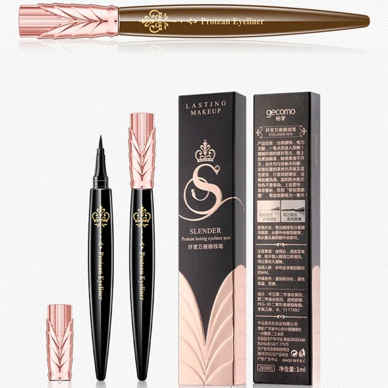 Hot Sell 1pcs Very Fine Long Lasting Waterproof Black and Deep Brown Liquid EyeLiner Eye Liner Pen Pencil Makeup Cosmetic Tool |