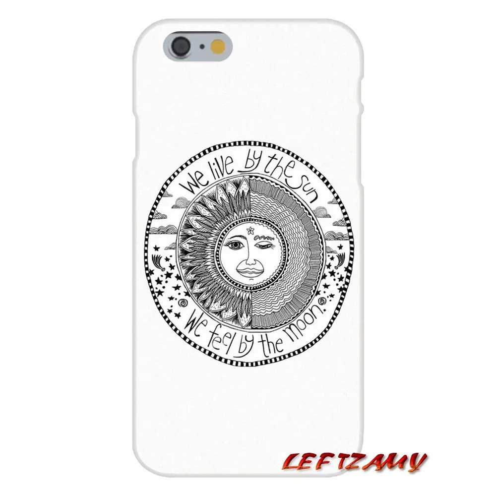 Для iPhone X XR XS MAX 4 4S 5 5S 5C SE 6 6S 7 8 Plus Аксессуары чехлы для телефонов Psychedelic bohemian sun and moon |