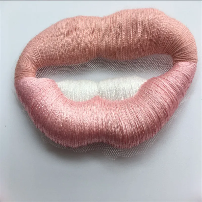 SASKIA 5PcsPink вышивка губ патчи чистая сетка ткань шитье на джинсы одежда аппликация на одежду патч, аксессуары пэчворк Diy