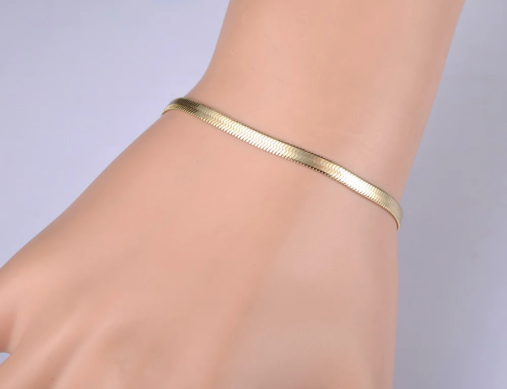YiKLN Мода Jewelry змея из нержавеющей стали цепи& тонкий браслет Роза Шарм-браслет золотистого цвета для Для женщин Chirstmas подарок YB18075