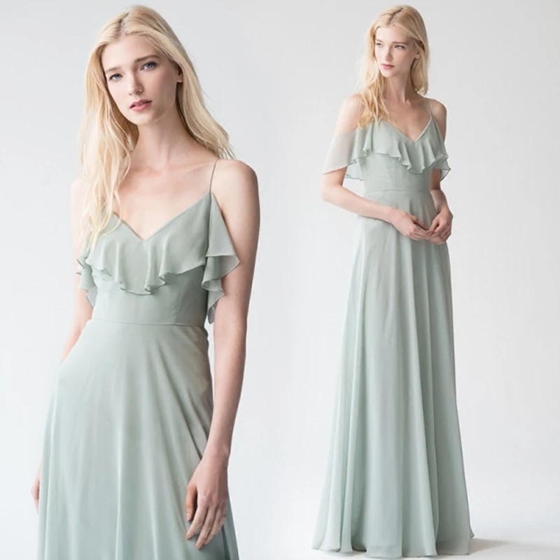 Женское длинное шифоновое платье элегантное ТРАПЕЦИЕВИДНОЕ ПЛАТЬЕ подружки