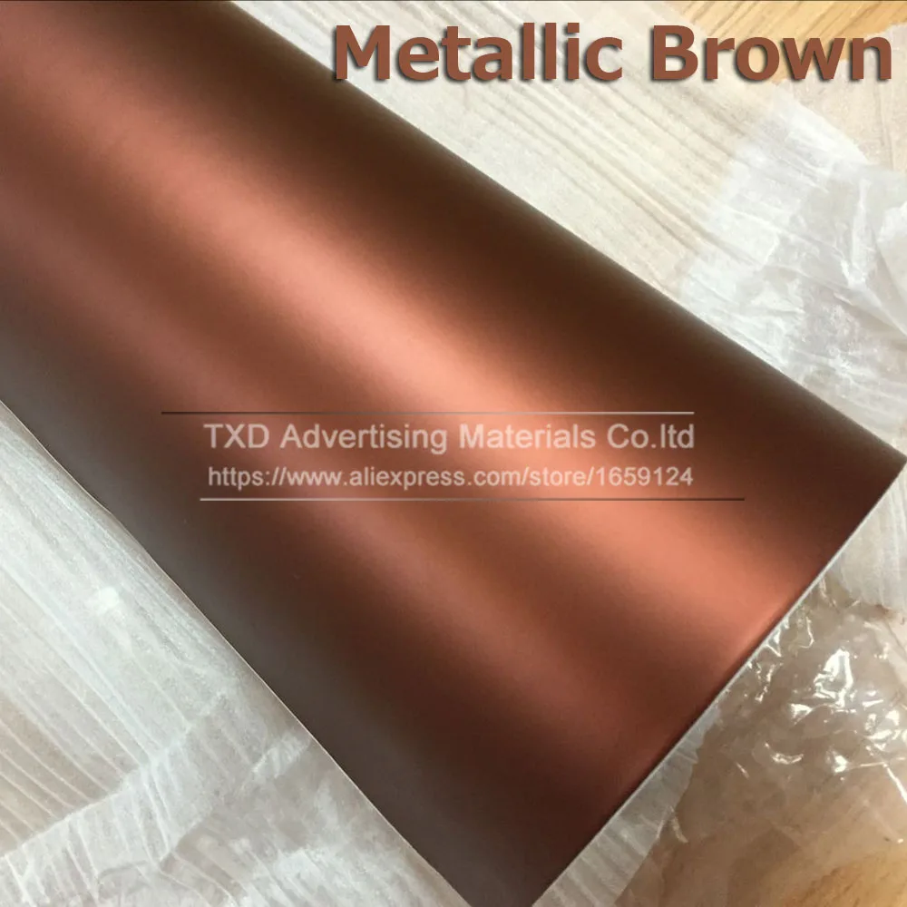 

10/20/30/40/50/60X152CM/Lot Chrome matte vinyl film brown color metallic chrome matte sticker for car wrapping with bubble free