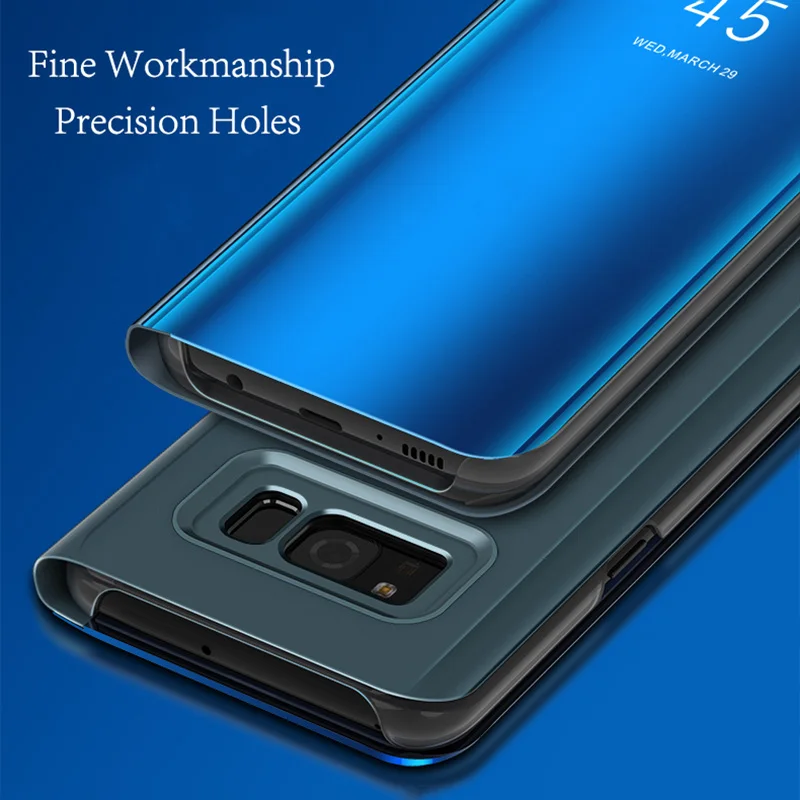 Зеркальный Чехол-книжка для Samsung Galaxy Note 8 S8 Plus S6 S7 Edge тонкий умный чехол с