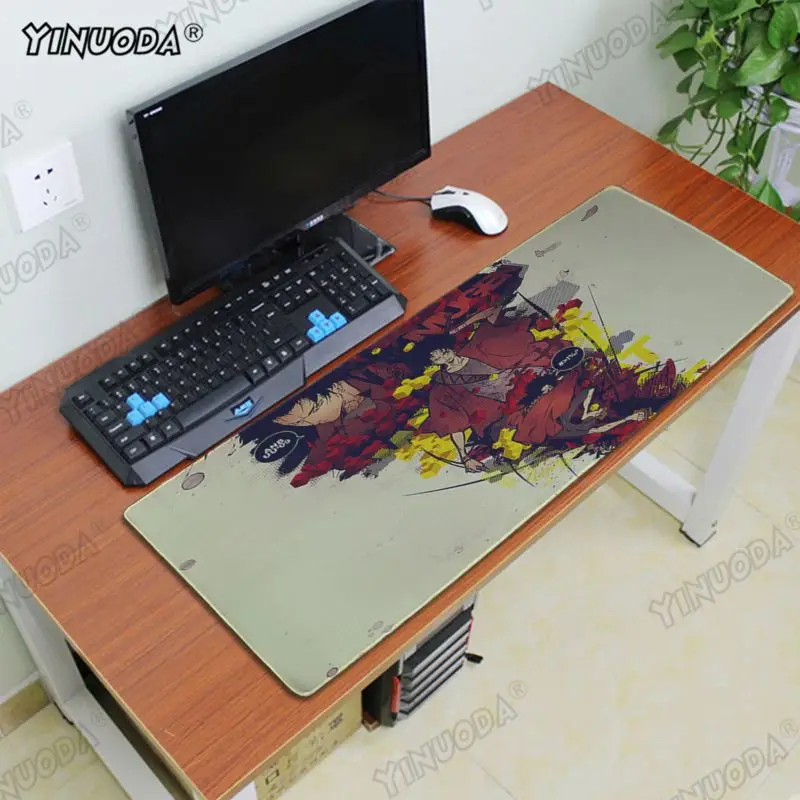 Lock Edge 30x80cm Yinuoda аниме самурай шампло клавиатуры коврик резиновый игровой коврик для мыши Настольный коврик узор мягкие аксессуары коврик для мыши геймер игровые коврики - Цвет: Lock Edge 30x80cm
