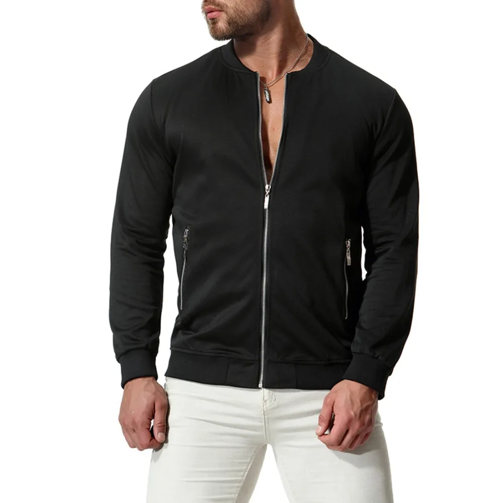 2019 Spring Men's Zipper Jackets Male Casual Hop Slim Fit Pilot Coat Men Clothing bomber jacket mens jackets and coats | Мужская