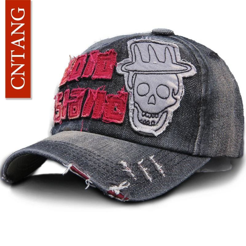 Хлопковая бейсболка CNTANG в стиле хип-хоп для мужчин и женщин джинсовая модная