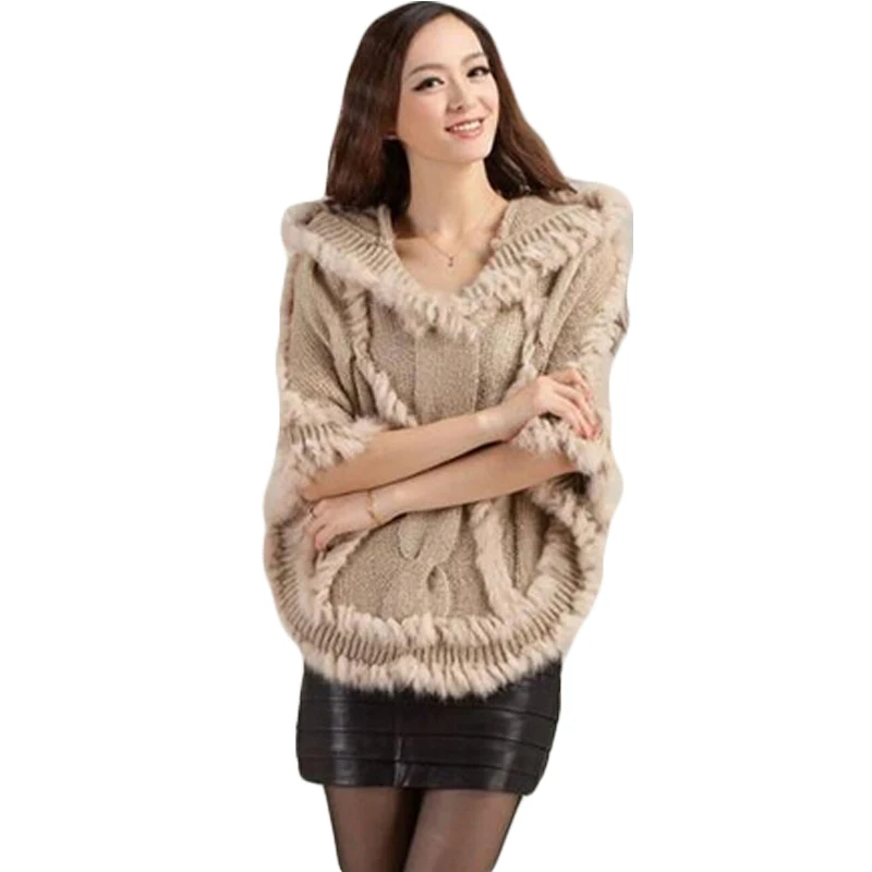 Rihschpiece 2018 зимнее пончо из искусственного меха свитер пуловер толстовки с