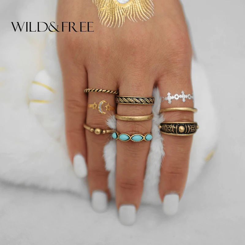 7 шт./компл. Boho камень с покрытием из ювелирные изделия для женщин тибетский