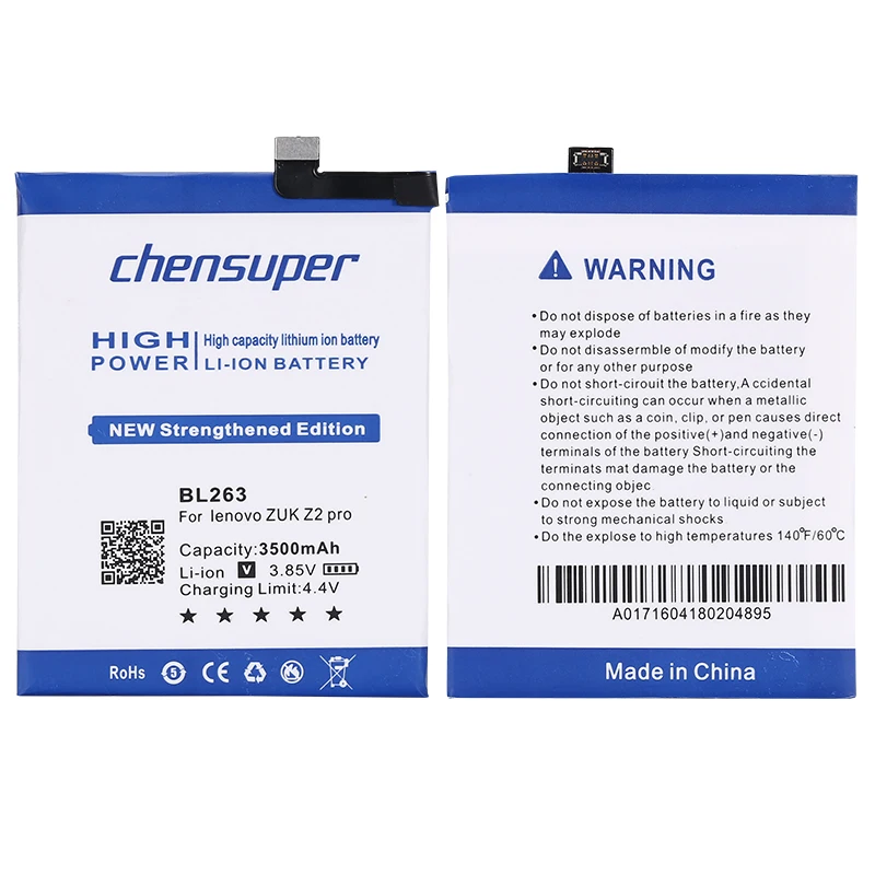 Новый оригинальный chensuper BL263 аккумулятор для Lenovo ZUK Z2 Pro 3500 мАч Высококачественный