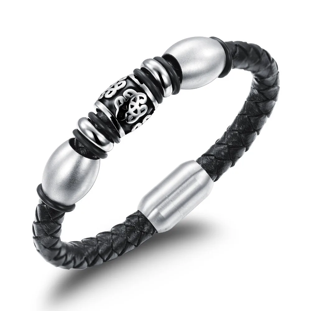 Ouriner Пояса из натуральной кожи трикотажные Браслеты Винтаж Нержавеющая сталь