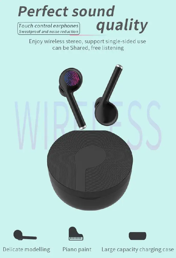 Yiwa TW40 TWS сенсорное управление Bluetooth беспроводные наушники Беспроводная гарнитура наушники для Xiaomi iPhone