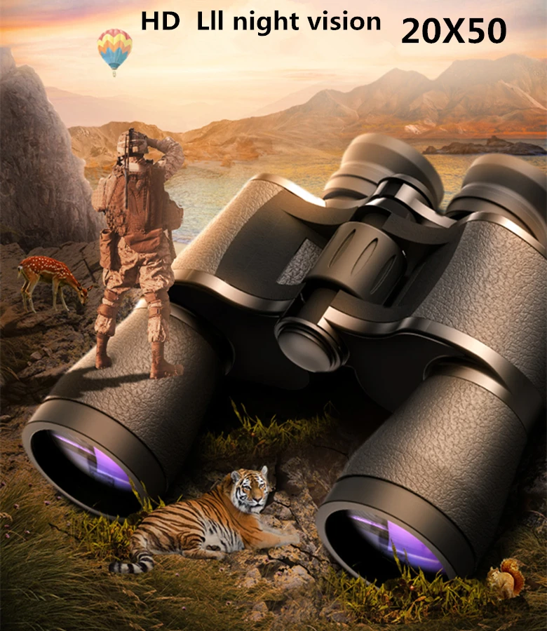 Baigish 20x50 бинокль Hd мощный туристический Spyglass высокое время чёткое видение телескоп Lll ночное видение для охоты кемпинга