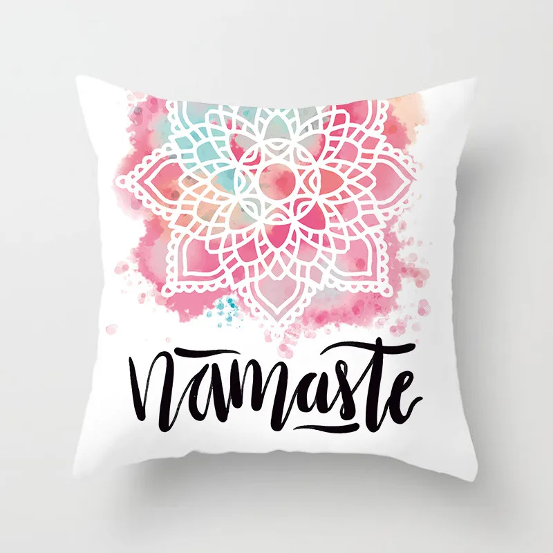 Разноцветная наволочка для подушки Fuwatacchi с цветами мандалы розовая мягкая дома