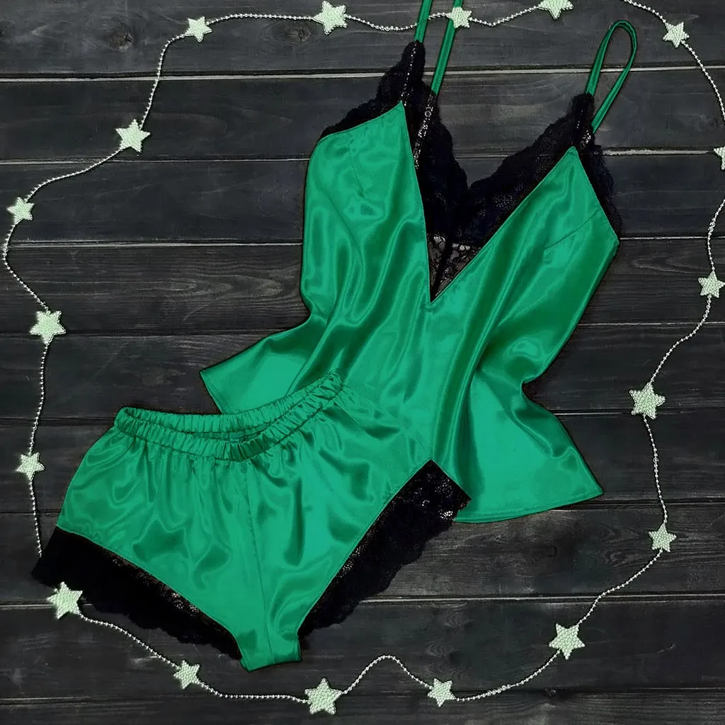 Пижама женская кружевная ночная рубашка 2 шт.|Спортивные костюмы| |