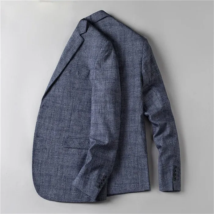 Блейзер Для мужчин Modis Slim Fit с длинным рукавом Повседневное пальто Для мужчин плюс Размеры 4Xl Однобортный Тонкий плед весна блейзер Masculino Ds50554