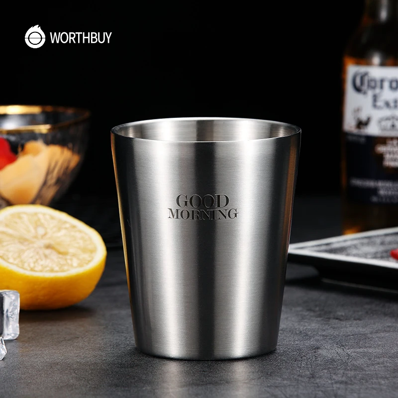 WORTHBUY кофейная кружка с узором 304 для пива из нержавеющей стали кухонная посуда
