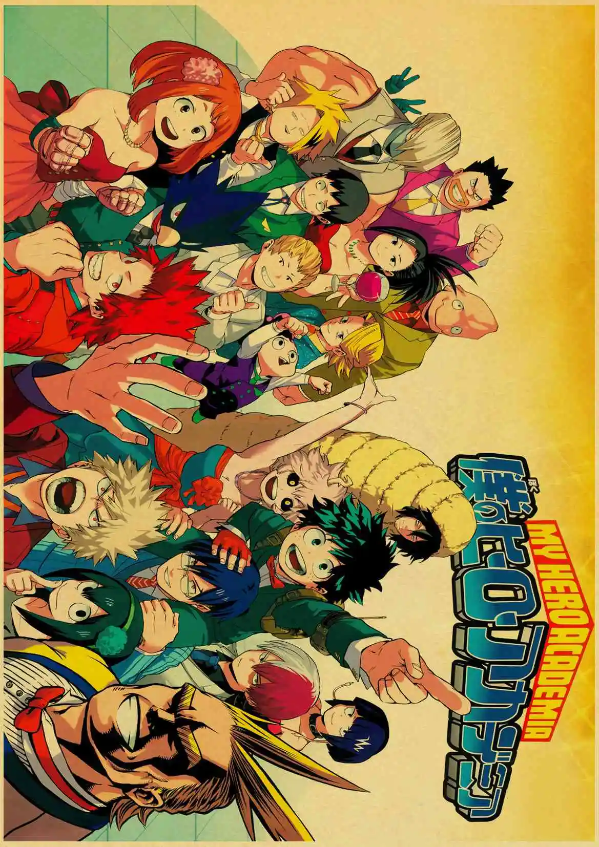 T003 My Hero плакат Academia коричневая печать на крафтовой бумаге настенная живопись Винтажный стиль аниме Ретро плакат Наклейка на стену - Цвет: T003
