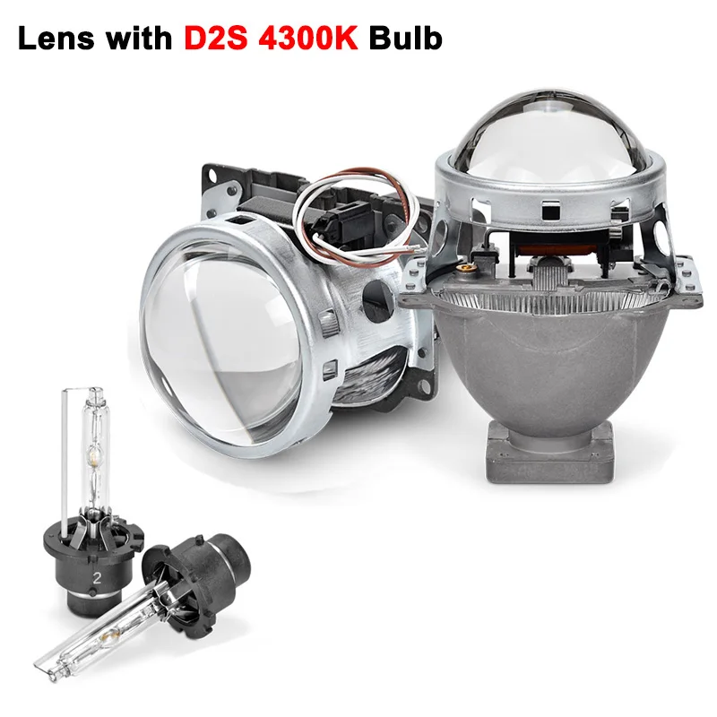 with D2S 4300K Bulb 3,0 дюймов Q5 квадратный биксеноновый объектив проектор HID фара полностью Металлическая фара линзы использовать D1S D2S D2H D3S D4S лампы для автомобиля - Цвет: with D2S 4300K Bulb