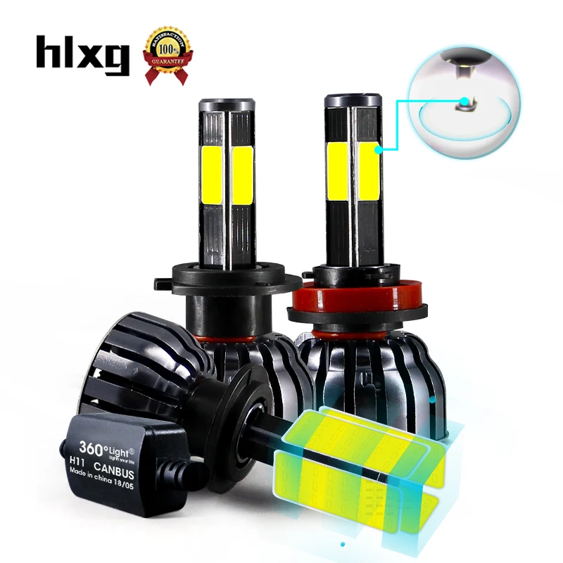 Автомобильные светодиодные лампы HLXG H4 HB2 H7 H11 9005 9006 90 Вт|Передние LED-фары для авто| |