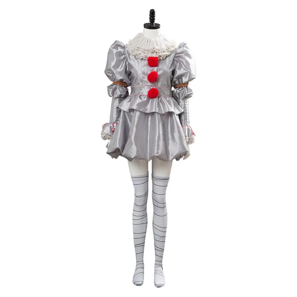 Женский костюм Pennywise IT Stephen King It: глава 2 косплей клоуна обычный на