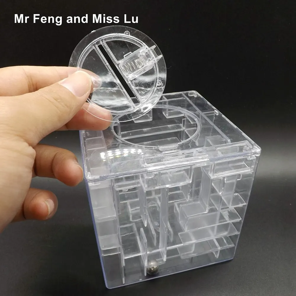 Прозрачная крутая монетная копилка с лабиринтом 3D головоломка Подарочный