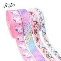 jojo bows 3850mm 5y grosgrain ribbon unicorn heart rainbow printed tape for clothing gift wrapping holiday decoration diy bows